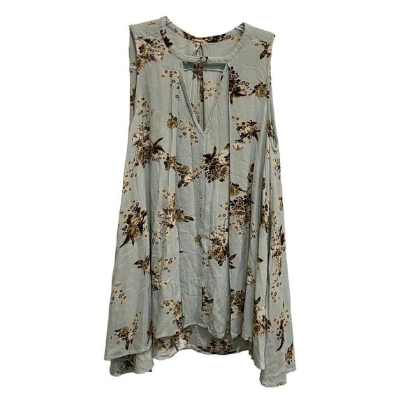 Free People Tops - Free People sleeveless floral loose hanging oversized top w/keyhole neck